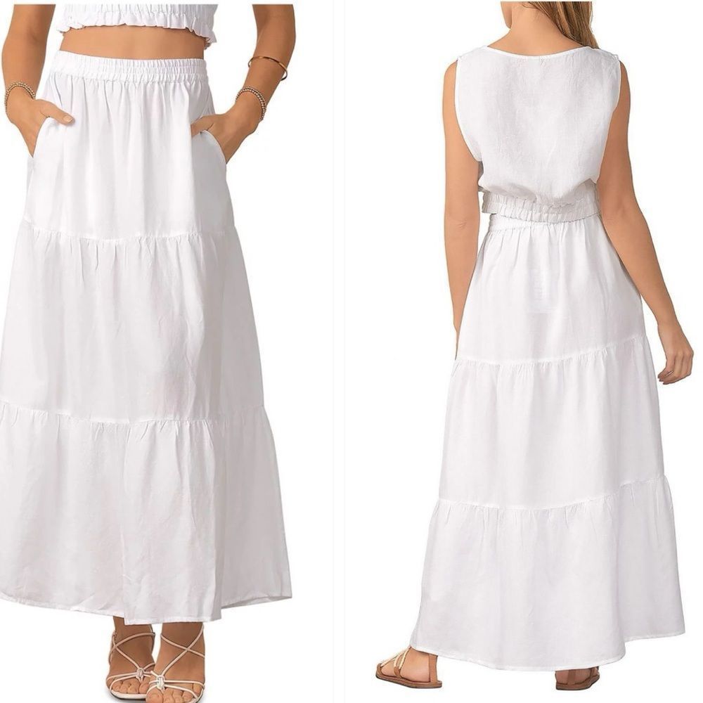 Elan White Maxi Skirt